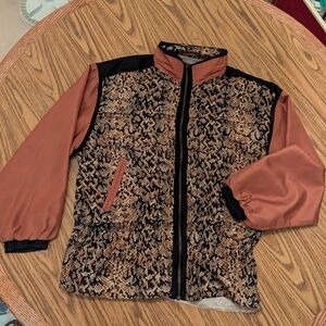 East West Silks 80's faux snake print bomber jacket